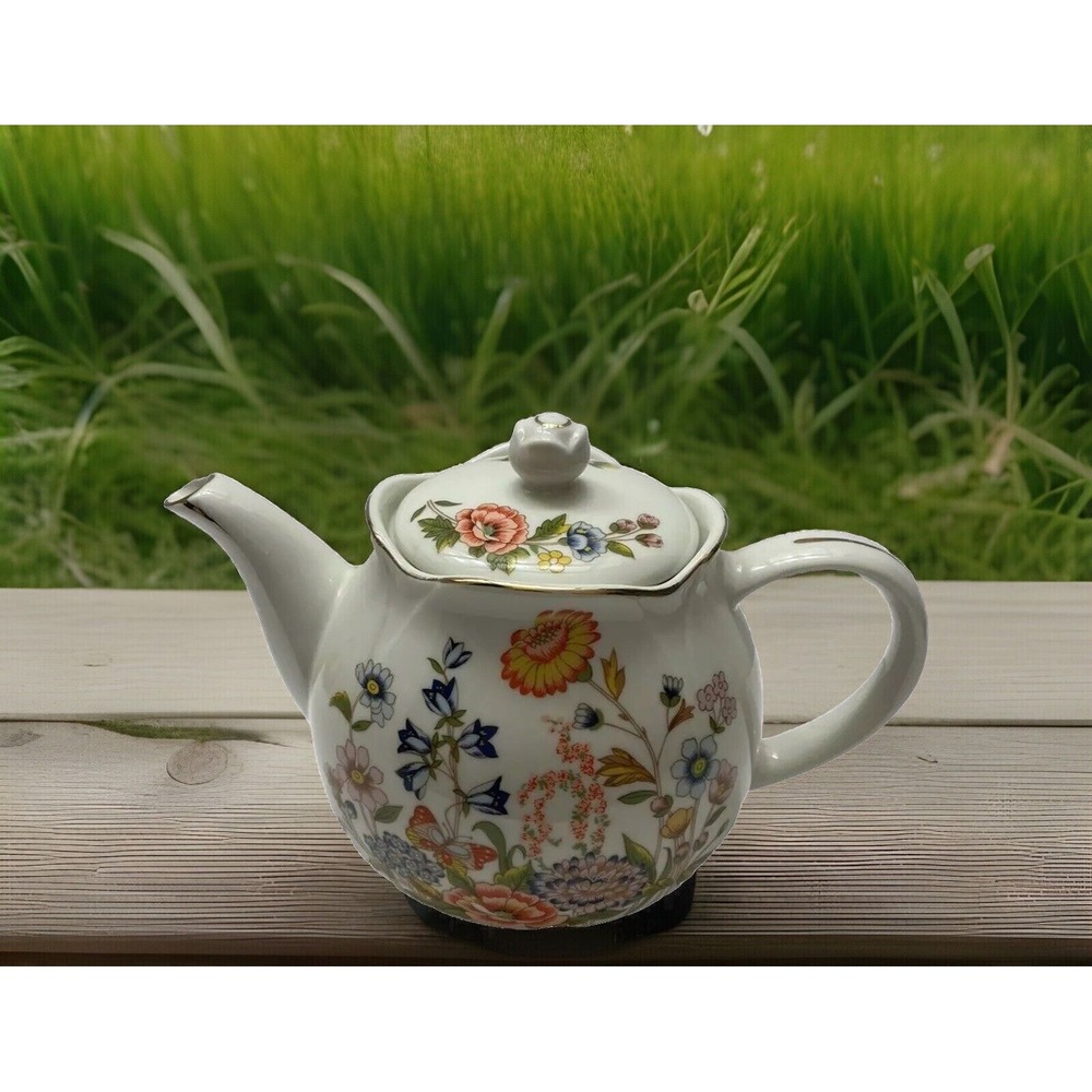Robinson Design‎ Group China Spring Floral Flowers Orange Green Teapot Kitchen